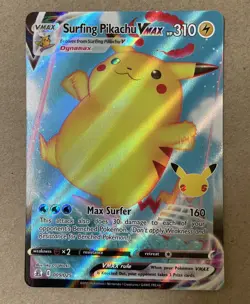 HOLO Surfing Pikachu VMAX 009/025 NM / M - Pokemon 25th Celebrations Card - Image 1