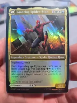 Spiderman Magic The Gathering Peter Parker / Amazing Spiderman Dual Card FOIL - Image 1