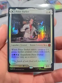 Spiderman Magic The Gathering Peter Parker / Amazing Spiderman Dual Card FOIL - Image 3