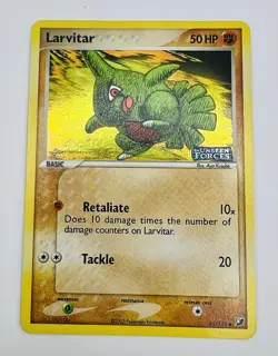 2005 Pokemon TCG Larvitar EX Unseen Forces Card 61/115 Holo Stamped NM - Image 1