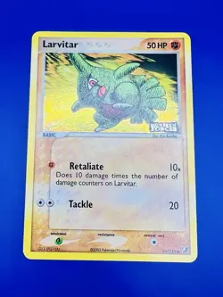 2005 Pokemon TCG Larvitar EX Unseen Forces Card 61/115 Holo Stamped NM - Image 4