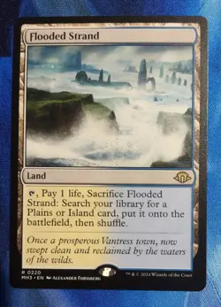 MTG Modern Horizons 3 Flooded Strand Card Regular, #220, Near Mint Condition - Image 1