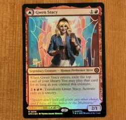 Gwen Stacy [Prerelease] M 0078, NM Foil Promo, MTG Spider-Man Marvel Card - Image 1