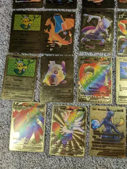 Pokemon Gold Foil Fan Art Card Lot 159+ Cards (Used) - Image 2