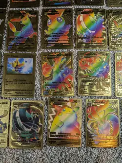 Pokemon Gold Foil Fan Art Card Lot 159+ Cards (Used) - Image 3