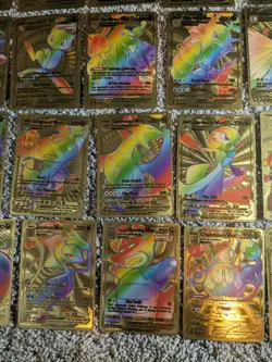 Pokemon Gold Foil Fan Art Card Lot 159+ Cards (Used) - Image 4
