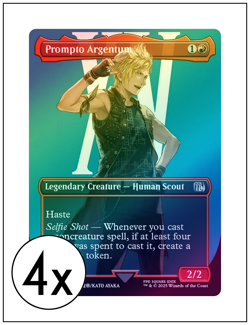 4x Prompto Argentum, Foil, Borderless Art, Final Fantasy, Magic MTG NM - Image 1