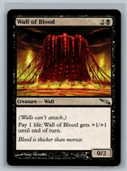 Magic The Gathering Mirrodin Wall of Blood #82/306 MTG TCG CCG - Image 1