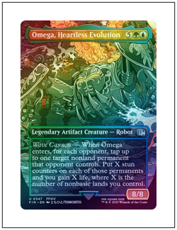 1x Omega, Heartless Evolution, Foil, Borderless Art, Final Fantasy, MTG NM - Image 1