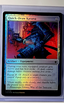 2024 MTG Magic The Gathering FDN Foundations Foil #130 Quick-Draw Katana - Image 1