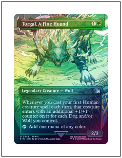 1x Torgal, A Fine Hound, Foil, Borderless Art, Final Fantasy, MTG NM - Image 1