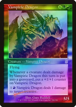 Vampiric Dragon FOIL Odyssey HEAVILY PLD Black Red Rare MAGIC MTG CARD ABUGames - Image 1