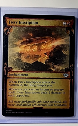 2023 MTG Magic The Gathering LOTR Showcase Scroll Foil #577 Fiery Inscription LP - Image 1