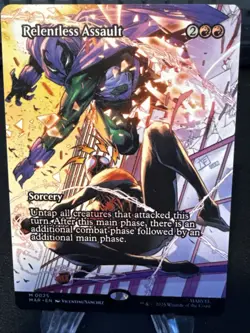Relentless Assault FULL ART NM/M MTG Spiderman Magic Card Marvel - Image 1