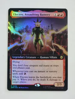 MTG Electro, Assaulting Battery Extended Art Foil Magic Marvel Spider-Man - Image 1