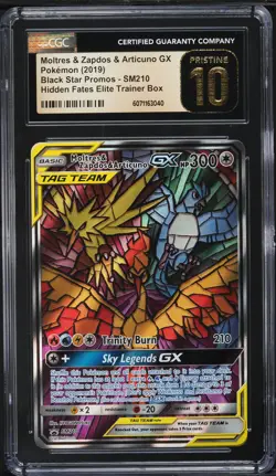 2019 Pokemon SM Promo Hidden Fates Moltres Zapdos Articuno GX CGC 10 PRISTINE - Image 1