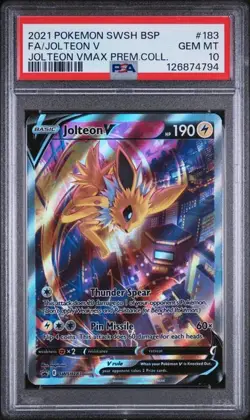 Pokemon 2021 Jolteon V SWSH183 SWSH Black Star Promo GEM MINT PSA 10 (QT) - Image 1