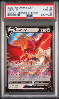 Carte Pokemon Ho-Oh V 140/195 PSA 10 Tempete Argentee Epee Et Bouclier POP 4 - Image 1