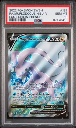Carte Pokemon Muplodocus de Hisui V 187/196 PSA 10 Origine Perdue Epee Bouclier - Image 1