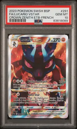 Carte Pokemon Lucario VStar SWSH291 PSA 10 Promo Zenith Supreme Epee Bouclier - Image 1