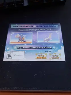 Shiny Koraidon Or Miraidon Pokemon Scarlet Violet Code Card - Unscratched - Image 1