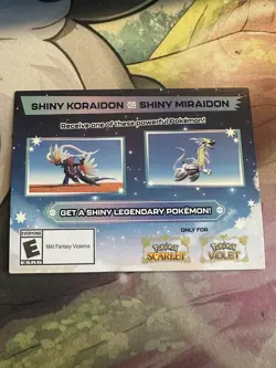 Shiny Koraidon/Miraidon Pokemon Scarlet Violet Code Card - Gamestop *CODE ONLY - Image 1