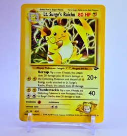Lt. Surge's Raichu 11/132 Gym Challenge Holo Unlimited Vintage Pokemon Card - Image 1