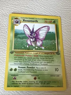Venomoth # 29/64 1st Edition Jungle Set Pokemon Trading Cards TCG Game Rare - Image 1