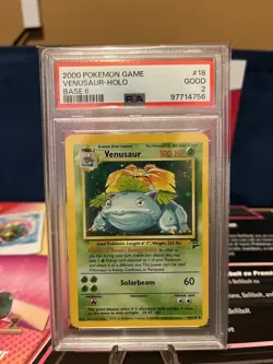 2000 Pokemon Venusaur Holo Base Set PSA 2 Graded Card - Image 1