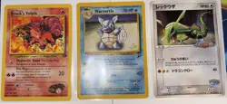 3 Pokemon Promo cards Wotc Stamped Wartortle Vulpix Pokepark Rayquaza TCG - Image 1