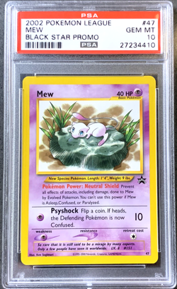 Pokemon Card Mew PSA 10 Gem Mint, Poke League Black Star Promo #47, WOTC 2002 - Image 1