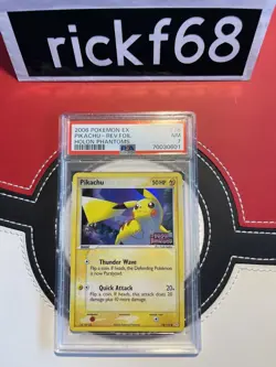 2006 POKEMON HOLON PHANTOMS 78 PIKACHU REV.FOIL PSA 7 - Image 1