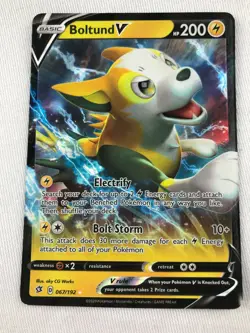 Boltund V ULTRA RARE 067/192 Pokemon SWSH Rebel Clash Holo NM 2020 - Image 3