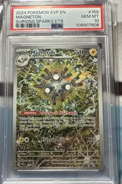 MAGNETON 2024 Pokemon SV Surging Sparks ETB Black Star Promo #159 PSA 10 GEM - Image 1