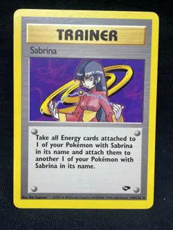 Pokemon TCG Sabrina Trainer Gym Challenge Rare 110/132 Non Holo MP - Image 1