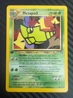 Pokemon TCG Metapod 42/75 Neo Discovery 1st Edition Regular LP - Image 1