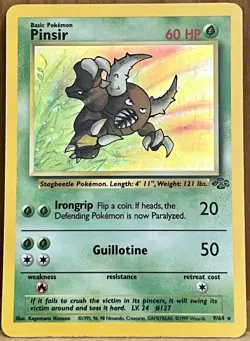 Pinsir Pokemon TCG Jungle Set Unlimited 1999 9/64 Holo Rare LP - Image 1