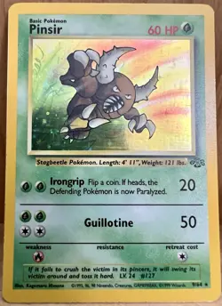 Pinsir Pokemon TCG Jungle Set Unlimited 1999 9/64 Holo Rare LP - Image 2