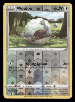 Wooloo Crown Zenith #121/159 Common Reverse Holo Pokemon LP - Image 1