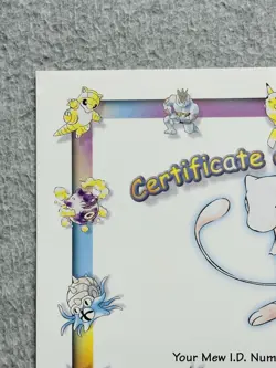 Pokemon Mew Certificate Of Authenticity ID #001899 - One of a Kind - Image 4