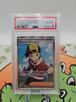 2025 POKEMON DRI EN-DESTINED RIVALS ULTRA RARE #221 ETHAN'S ADVENTURE PSA 10 - Image 1
