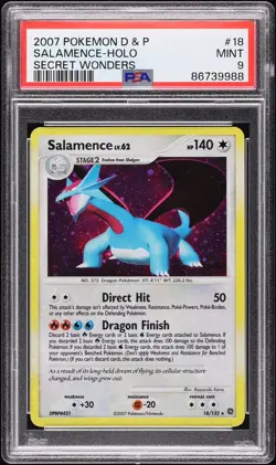 2007 Pokemon Diamond & Pearl Secret Wonders Holo Salamence #18 PSA 9 MINT - Image 1