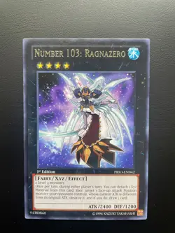 Yugioh Number 103: Ragnazero PRIO-EN042 1st Edition Rare NM/LP - Image 1