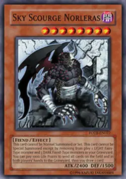Damaged, English Yu Gi Oh Sky Scourge Norleras - FOTB-EN022 - Super Rare - Unlim - Image 1