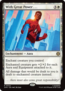 With Great Power... FOIL Marvel's Spider-Man NM Enchantment Rare CARD ABUGames - Image 1