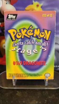 DRAGONITE Stage 3 POKEMON Holo E12 of 12 TOPPS 1999 Trading Card #149 - Image 2