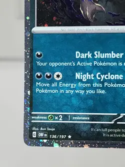 2 SWIRL 🌀 Darkrai 136/197 Cosmos Holo Rare Obsidian Flames Pokemon Card - NM - Image 5