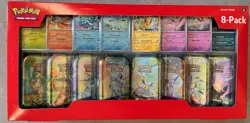 Unopened Costco Pokemon Trading Card Game 8 packs with tins. - Image 1