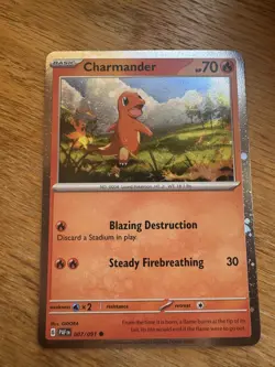 Charmander 004/165 Scarlet & Violet Promo Cosmos Holo SWIRL Pokemon Card NM - Image 1
