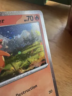 Charmander 004/165 Scarlet & Violet Promo Cosmos Holo SWIRL Pokemon Card NM - Image 2
